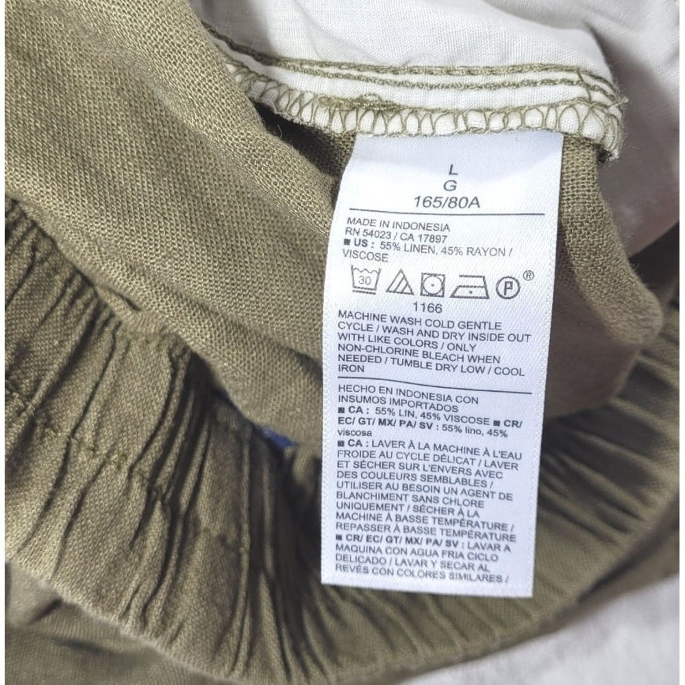 Old Navy Women's High Rise Linen Rayon Super Wide Leg Pants - Kombu - Large - Picture 7 of 7